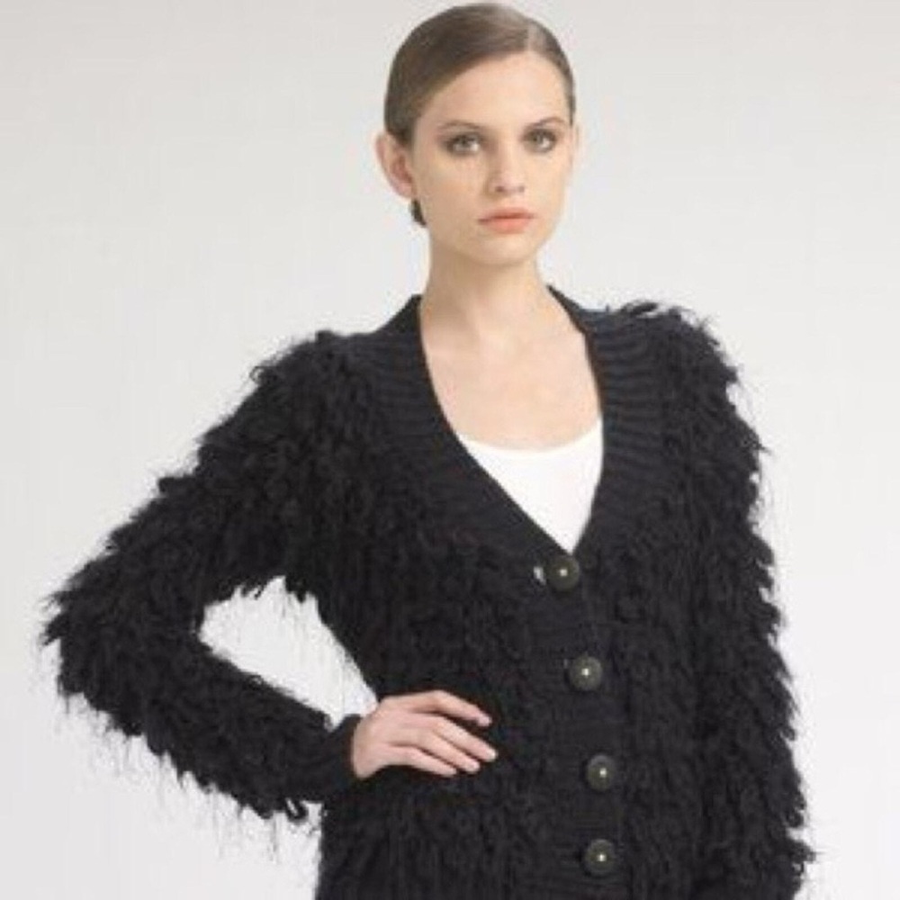 Anthropologie Leifsdottir Black Wool Alpaca Mohair Blend Sweater Size Small